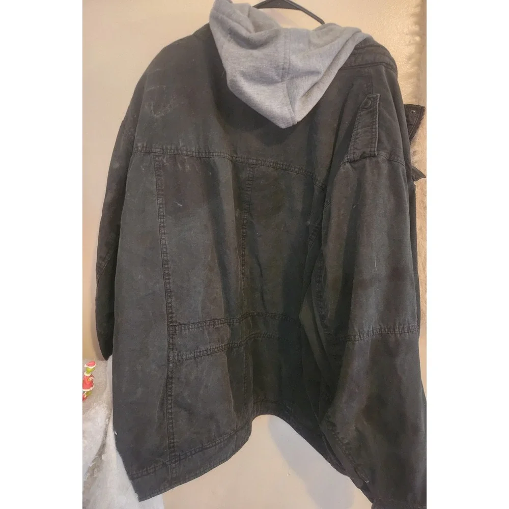 Levi's Mens Sherpa Lined Hooded Trucker Field Jacket‎ Full Zip Black 4XL